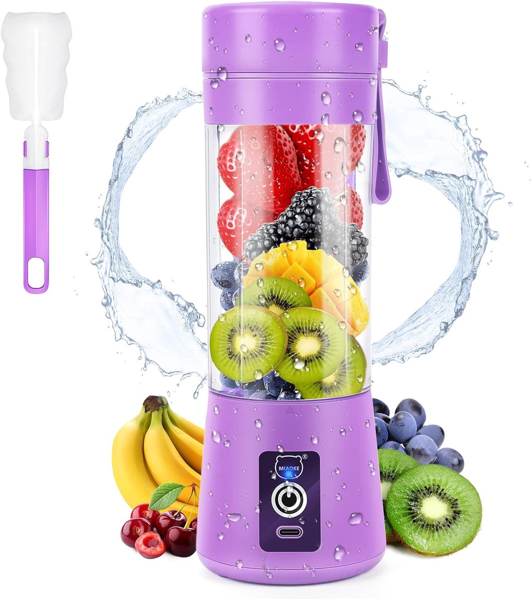 Thijox - Draagbare Blender, USB Oplaadbare Smoothie Maker met 6 Roestvrijstalen Messen, Persoonlijke Sapcentrifuge voor Thuis, Kantoor en Buitenshuis