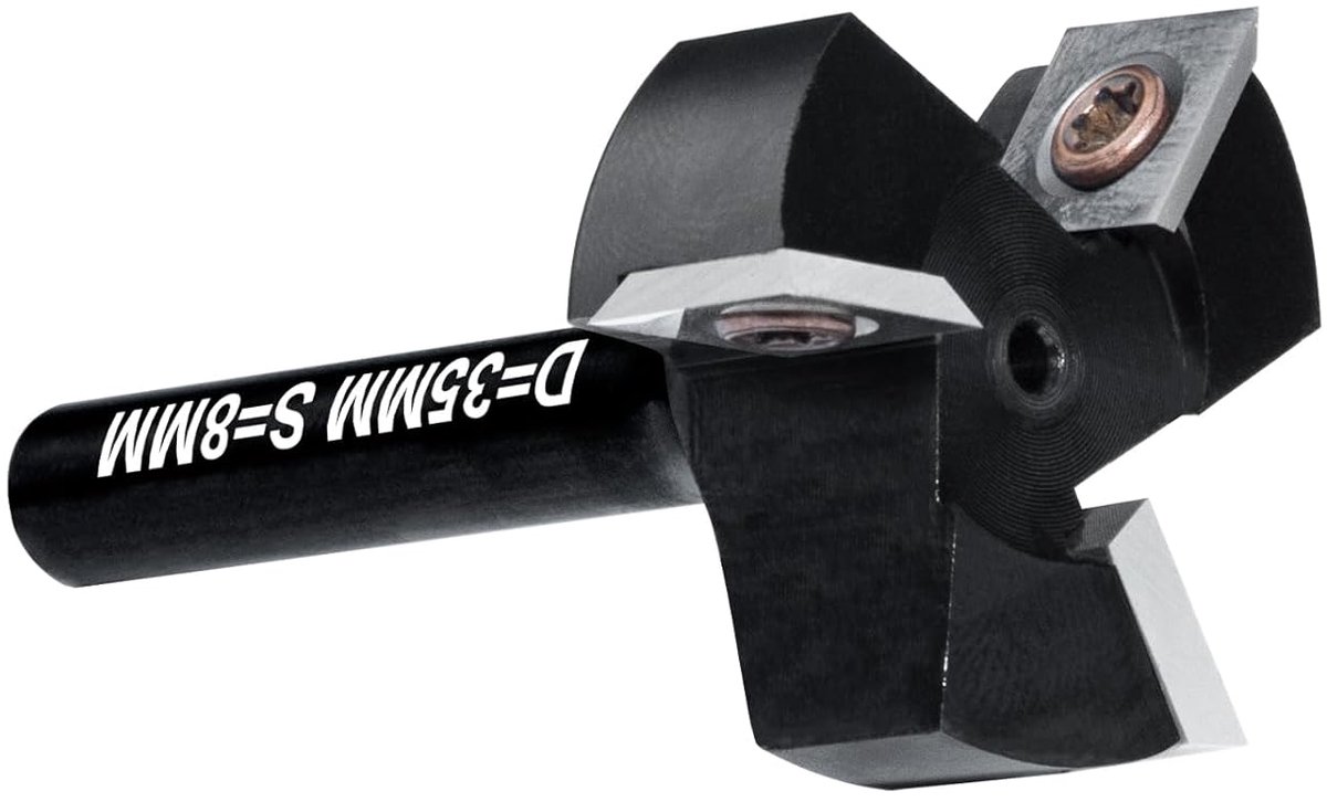 SnelShoppen - Plank Cutter 8 mm Schacht voor Hout met 35 mm Diameter en 3 Verwisselbare Carbide Bladen - Router voor Precisiewerk in Houtbewerking