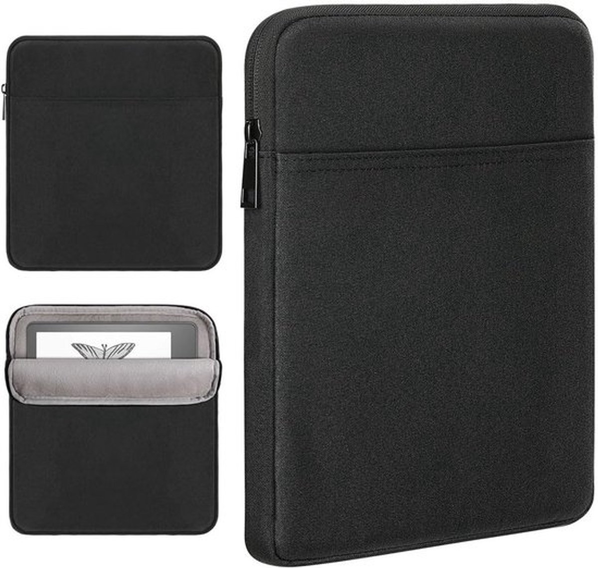 Beschermende Tablet Sleeve voor Kindle Scribe 10.2 inch 2022 - Draagtas met Dubbele Vakjes, Zwart en Draagbaar, Ideaal voor Tablets en E-readers