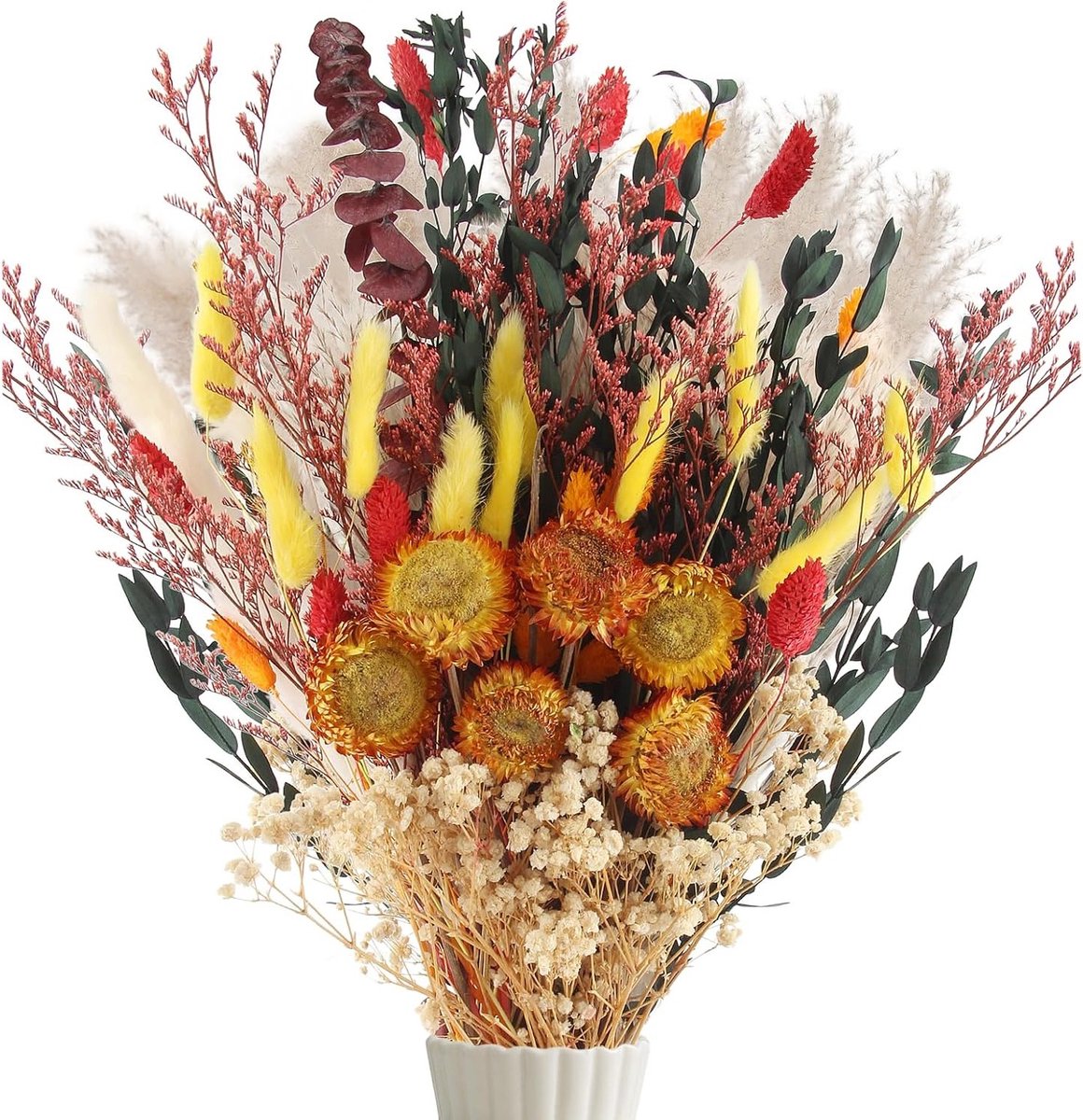 Kleurvolle Gedroogde Bloemen Set van 75 Stuks voor Bohemian Decoratie, Bruiloften, en Feestjes in Huis en Slaapkamer