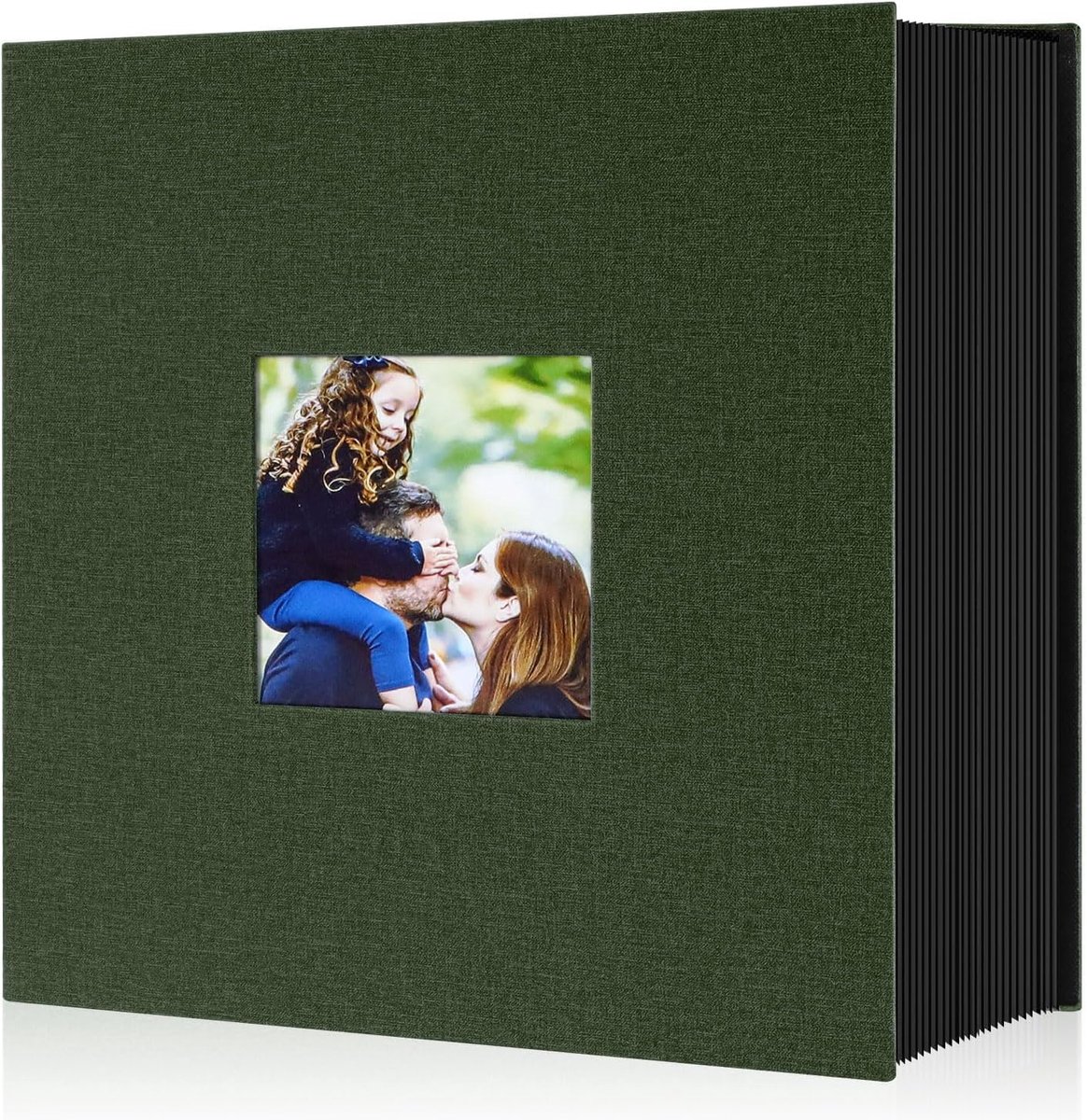 SnelShoppen - Luxe Photo Album 10 x 15 cm - 600 Foto's - Linnen Cover - Verticaal & Horizontaal - Ideaal voor Feesten, Reizen, Herinneringen, Groene K