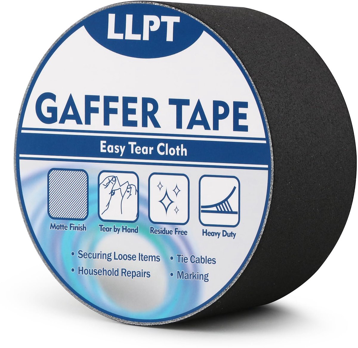 SnelShoppen - Gaffer Tape | Duct Tape | Zwart Heavy Duty Gaffing Tape | Matte Non-Reflective | 50mm x 15m | Perfect voor Fotografie, Film en Theater