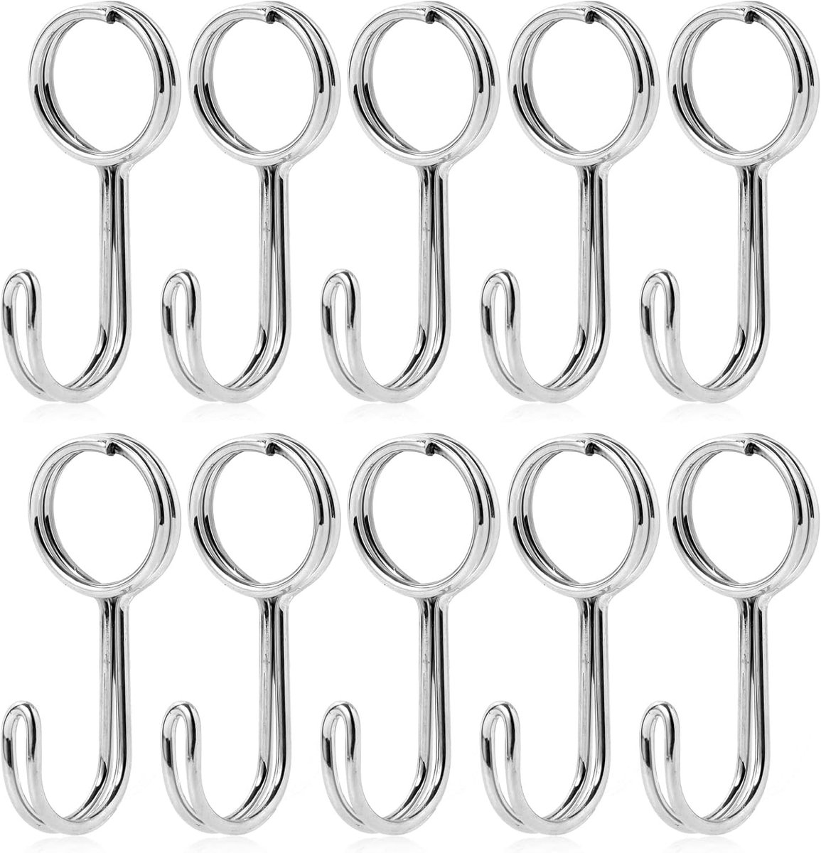SnelShoppen - 10 Metalen Rope Hooks, Bungee Cord Haken, Elastische Koord Haken, RVS Haak voor Motoren, Fietsen en Tuin, Anticorrosie, Duurzaam, Mini H