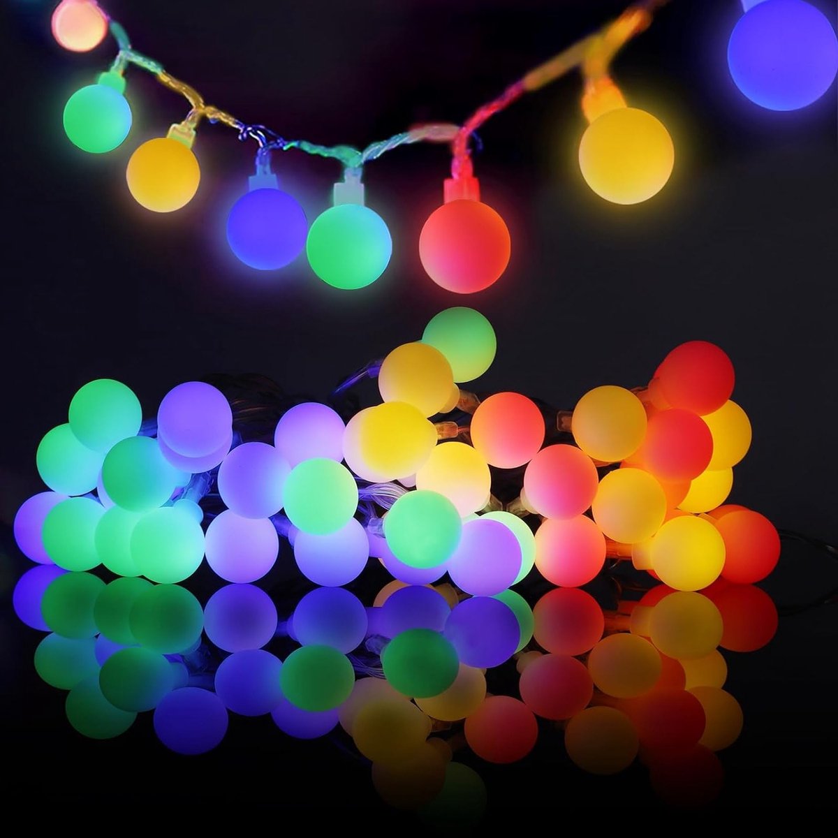 40 LED Sfeerverlichting met Bulbs, 5 Meter, Batterijgevoed, Waterdicht, Perfect voor Decoratie van Kamer, Balkon, Kerst, Feest en Tuin (Multikleur)