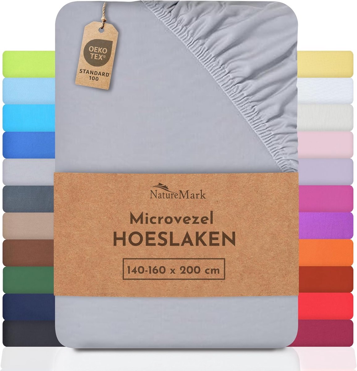 SnelShoppen - Microfibre Laken 140x200-180x200cm - Zacht en Comfortabel - Geschikt voor Sensitieve Huid - Silver Grey - Perfecte Pasvorm