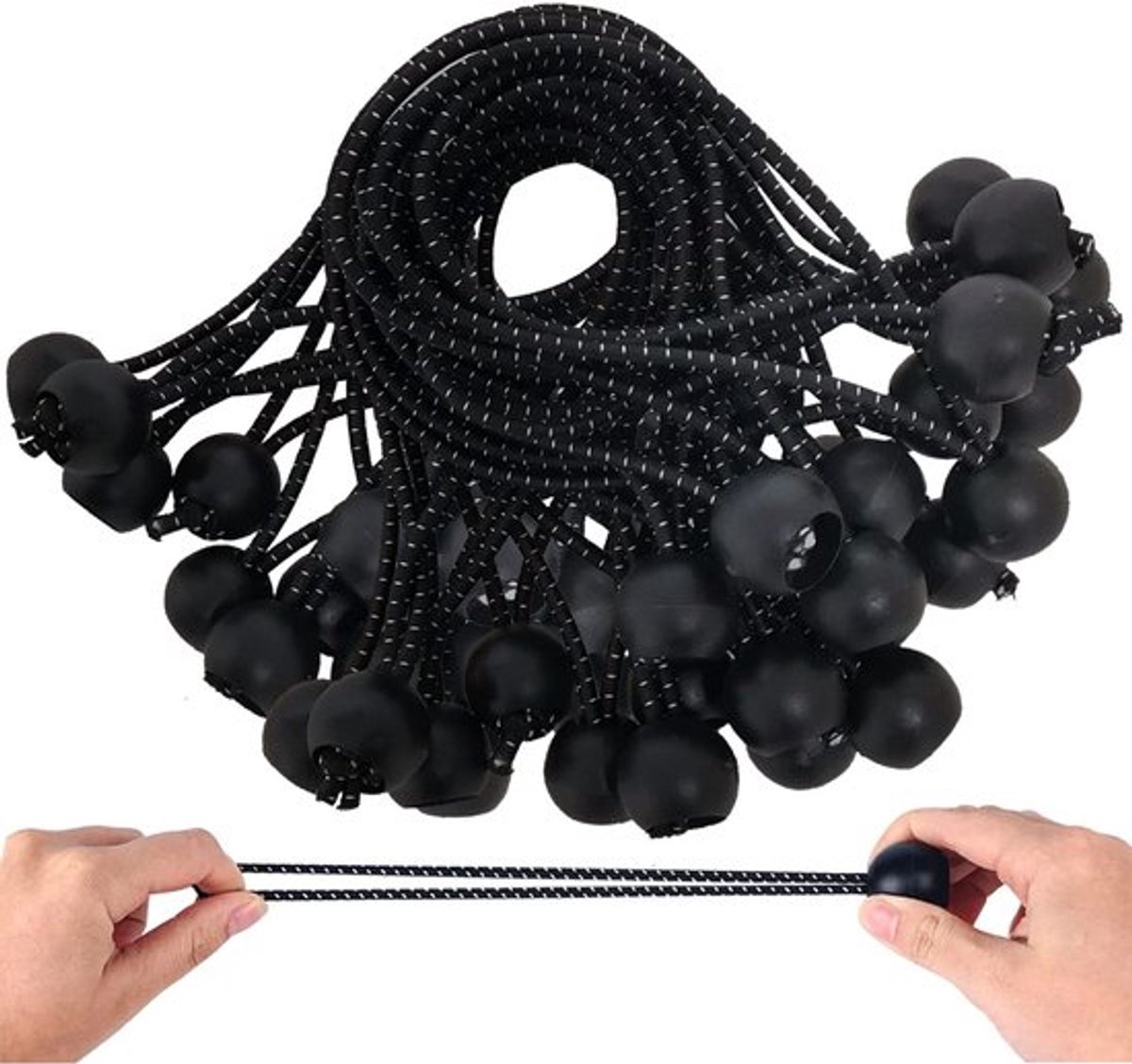 Tentrubbers - Spanners voor tenten - 15 cm - Rubberen elastieken - Perfect voor banners en zeilen - Set van 25 stuks