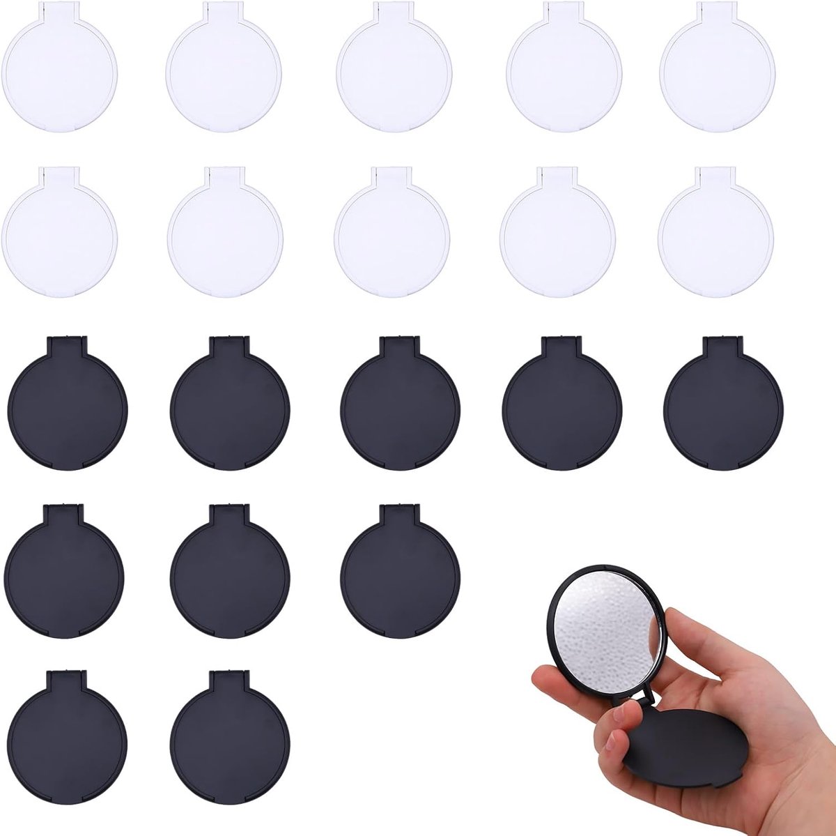 Thijox - 20 Stuks Mini-Spiegels, Opvouwbare Make-upspiegel in Zakformaat voor Vrouwen en Meisjes, Rond, Draagbaar, Ideaal voor Reizen en Dagelijks Geb
