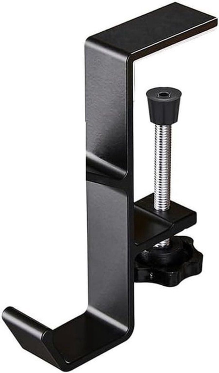 Hoofdtelefoonhouder voor bureau, verstelbare headset standaard in het zwart met enkele haak