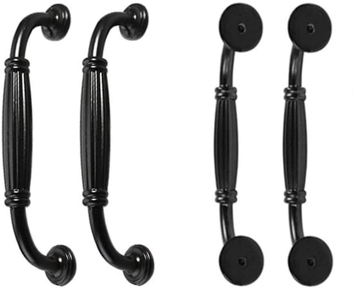 Dailygoods- Deurgreep Zwart 96 mm - 8 Stuks - Aluminium - Vintage - Handgreep - Ideaal voor Keukenkasten - Eenvoudige Installatie - Kastgreep