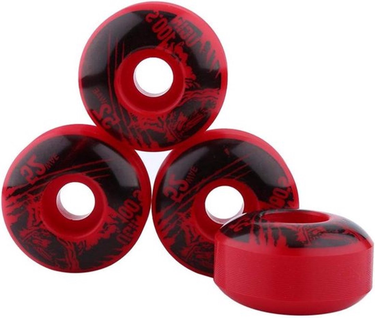 Skateboard Wielen 52mm x 30mm - 4 Stuks PU Cruiser Wielen voor Longboard en Skateboard in 4 Kleuren (Rood)