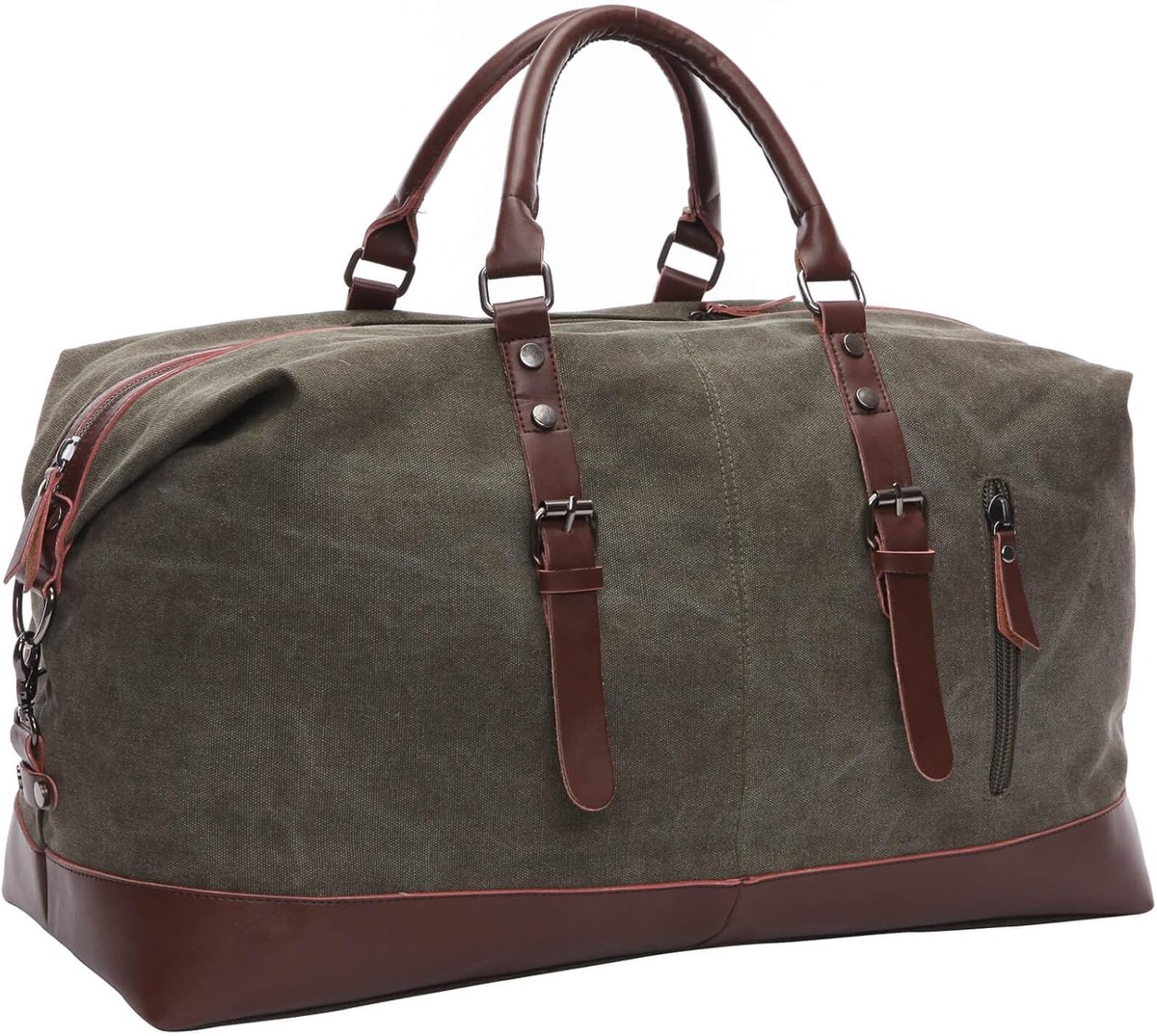 SnelShoppen - Canvas Duffle Bag 40-50L - Grote Capaciteit Reistas, Gym Duffle Bag, Multifunctionele Schouder-, Hand- en Crossbody Tote Bag voor Mannen