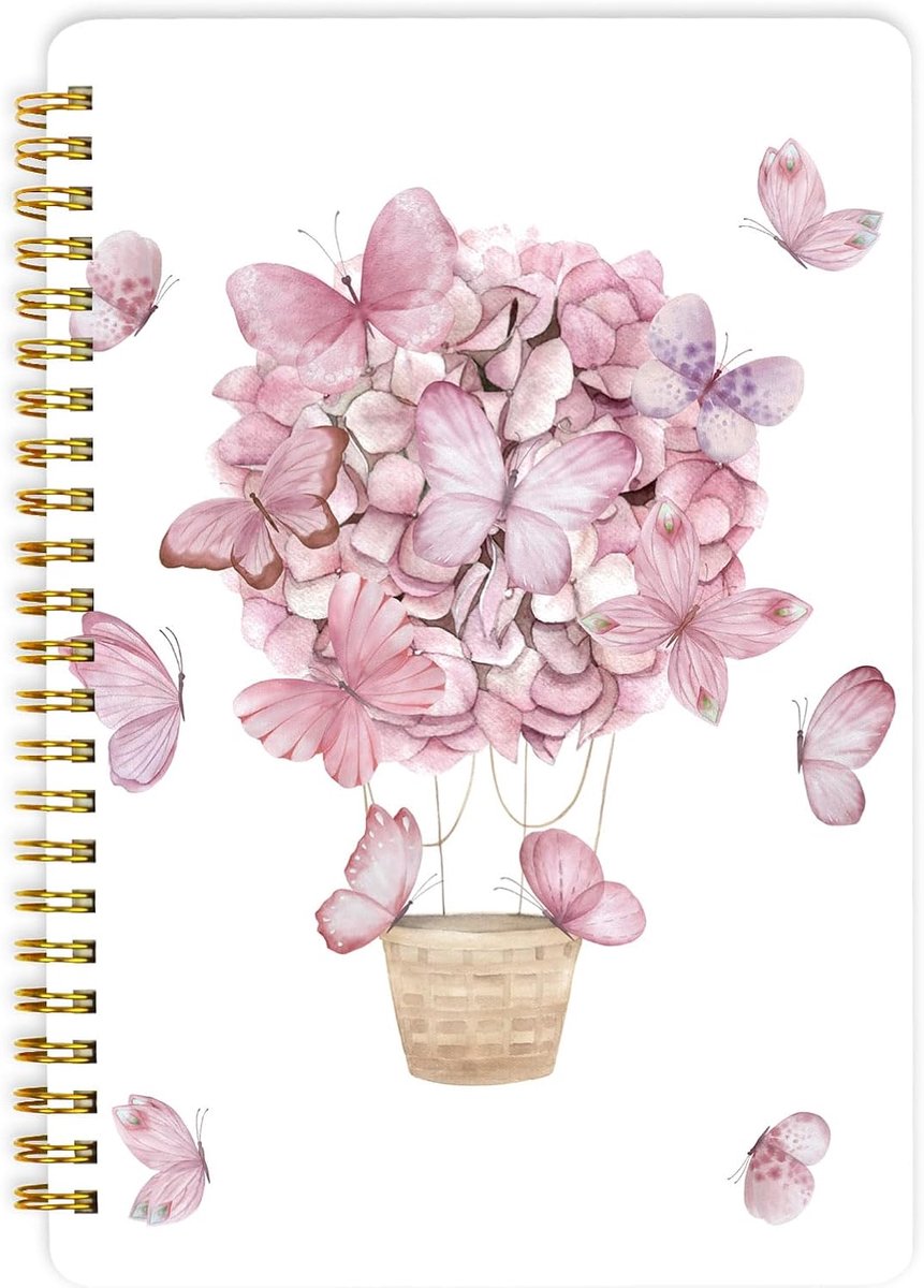 SnelShoppen - A5 Notitieboek Ringband, Spiral Notebook - 160 Pagina's, 100 g/m² Inktbestendig Papier, Hardcover met Opbergvak, Elastiek voor Agenda &