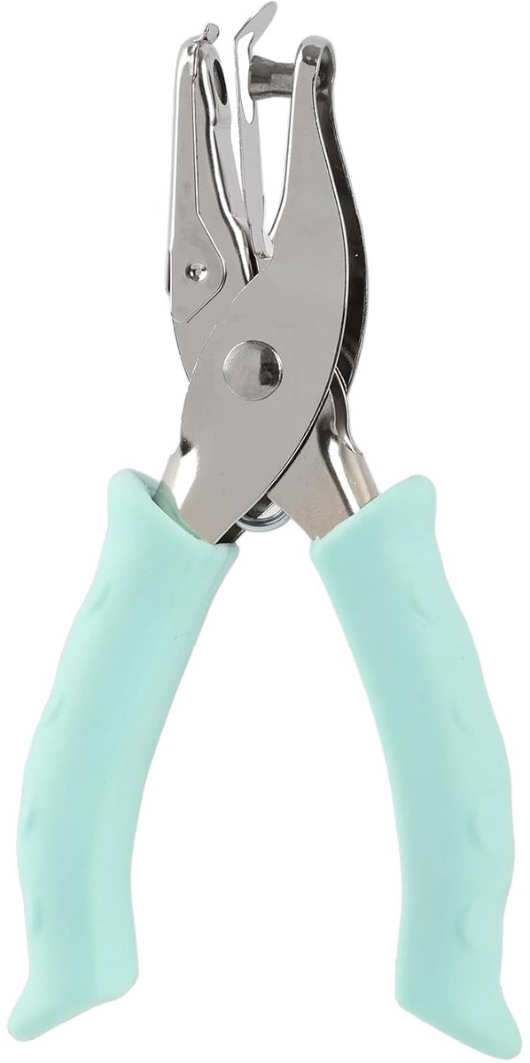 Handmatige perforator met één gat van metaal, zachte handgreep en afvaltank voor papier, PVC-kaarten, scrapbooking en kantoorartikelen