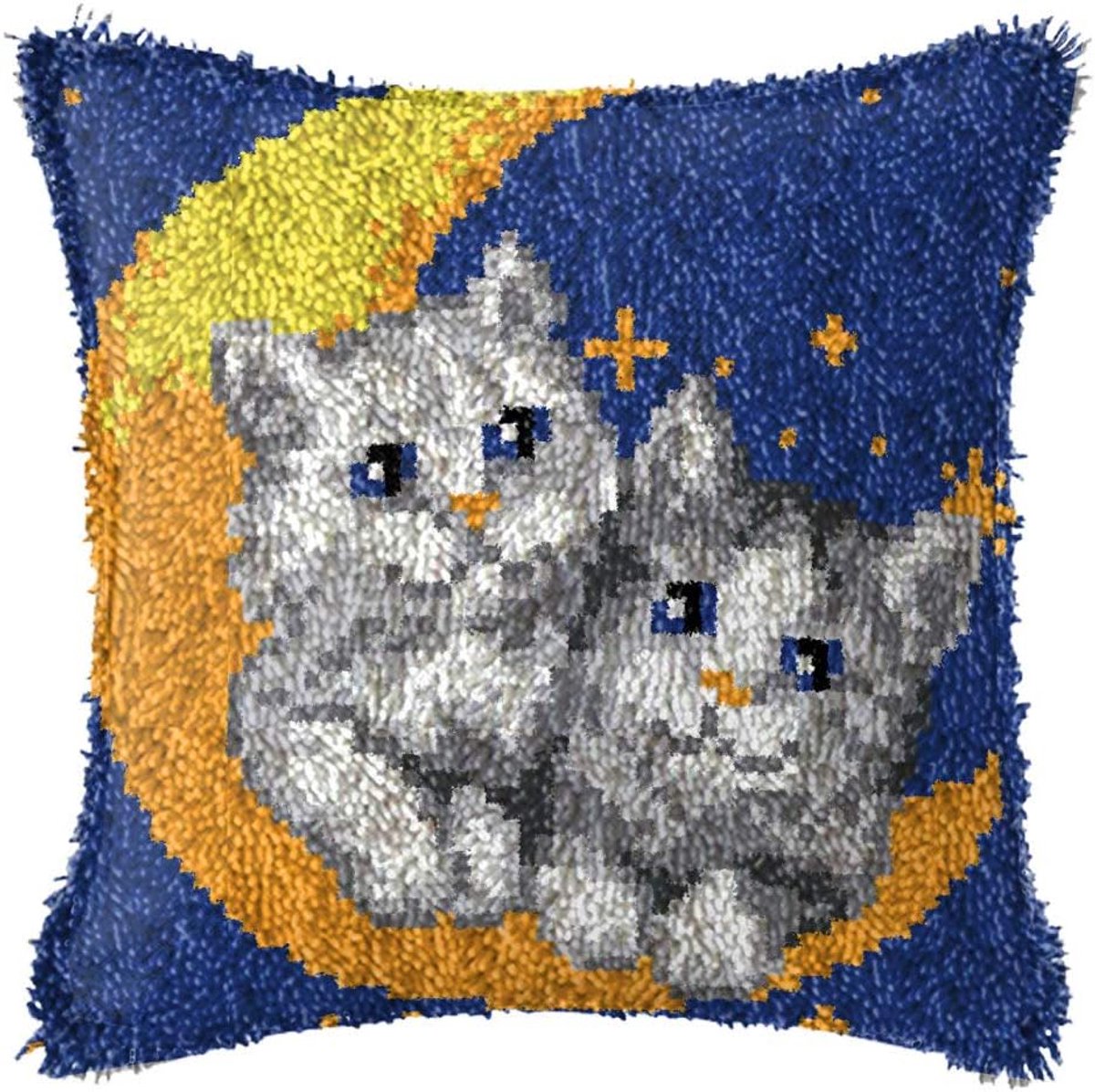 SnelShoppen - Latch Hook Kussen Kit 17x17 Inch - DIY Haakproject voor Volwassenen en Kinderen - Creatieve Hobby en Ambacht - Perfect voor Sofa en Bed