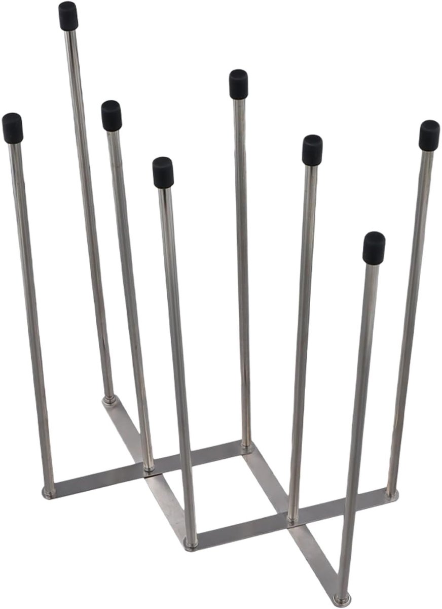 SnelShoppen - Pull-out Flessenhouder, Afvoer 27 x 20 cm, Roestvrij Staal, Flessenafvoer, Keukenstandaard voor 8 Flessen