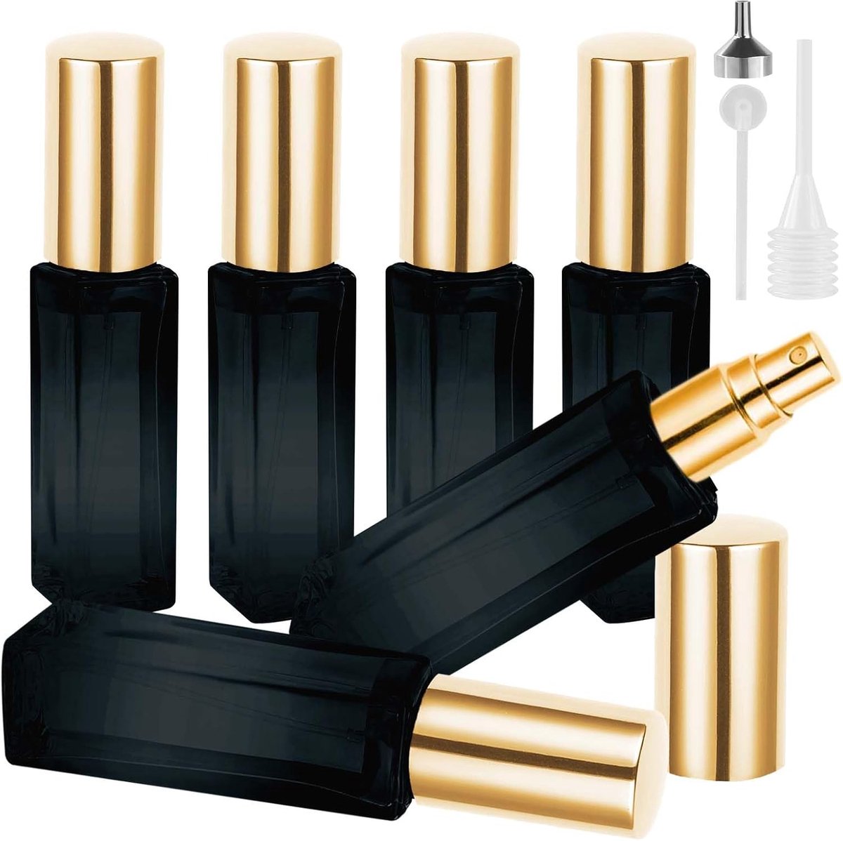 SnelShoppen - 6 Stuks Refill Mini Parfum Atomizer Spray Flesjes - Duidelijke Glazen Refillable Atomizers voor Handtas, Luggage - Fijne Mist Verstuiver