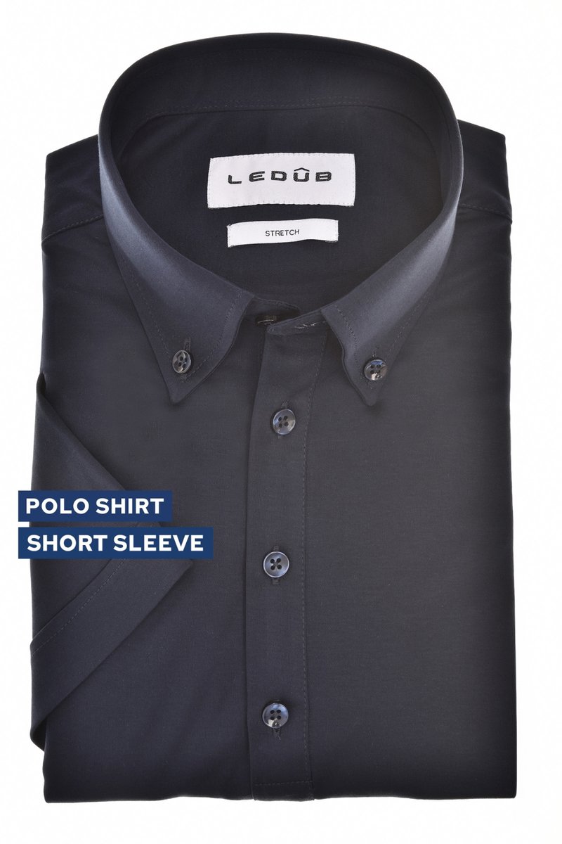 Ledûb slimfit luxury knit polo donkerblauw