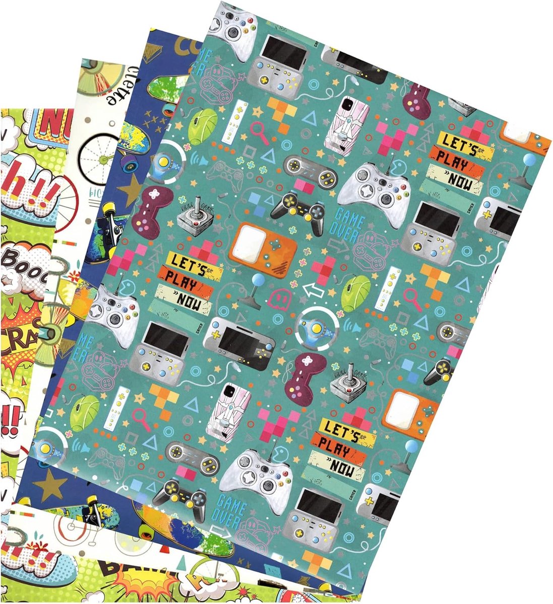 SnelShoppen - XXL Cadeaupapier Set voor Meisjes - 4 Vellen FSC Gecertificeerd - Perfect voor Feesten, Verjaardagen en Cadeaus - Plasticvrij en Goed Vo