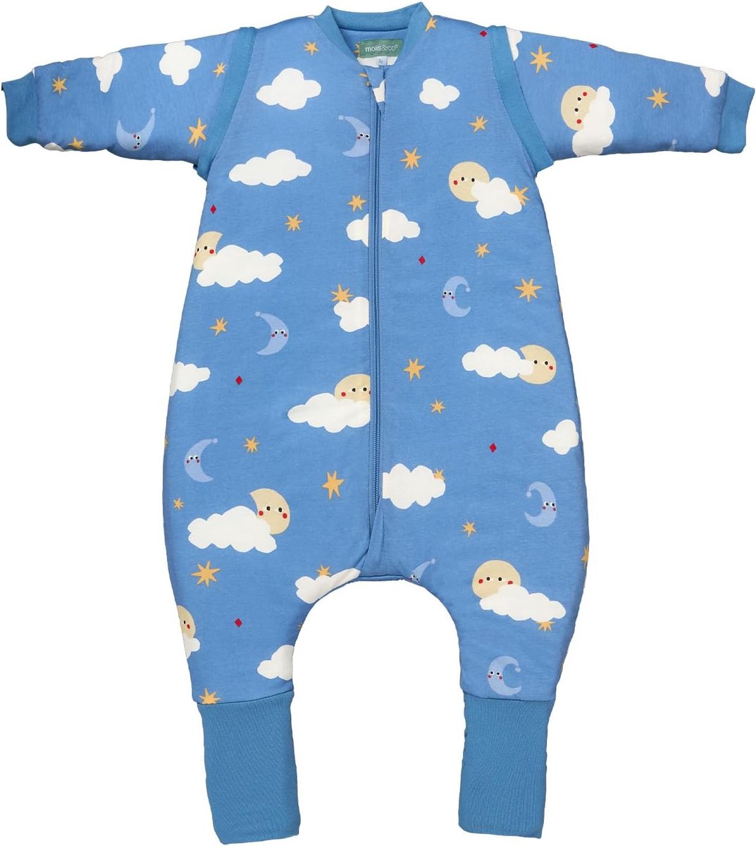 SnelShoppen - Baby Slaapzak met Voeten, Verwijderbare Mouwen en Sokken, 1 TOG, Licht Gewatteerd, 100% Katoen, Oeko-Tex 100, Premium Kwaliteit, 60 cm,