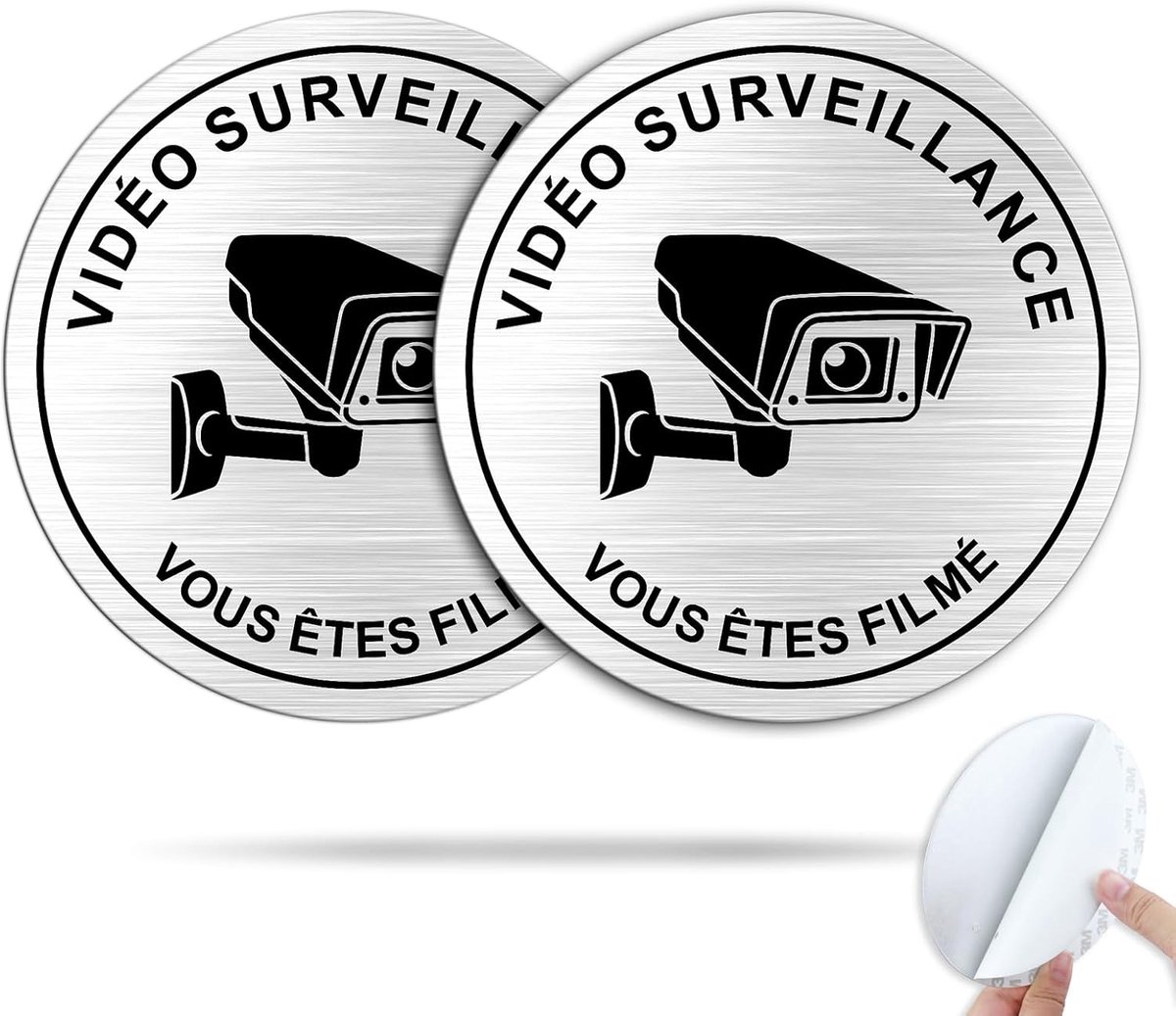 SnelShoppen - 2 Stuks Alarm Panel Video Surveillance 10 cm Aluminium UV Bescherming - Robuust en Duurzaam Veiligheidsmateriaal voor Thuis en Buiten