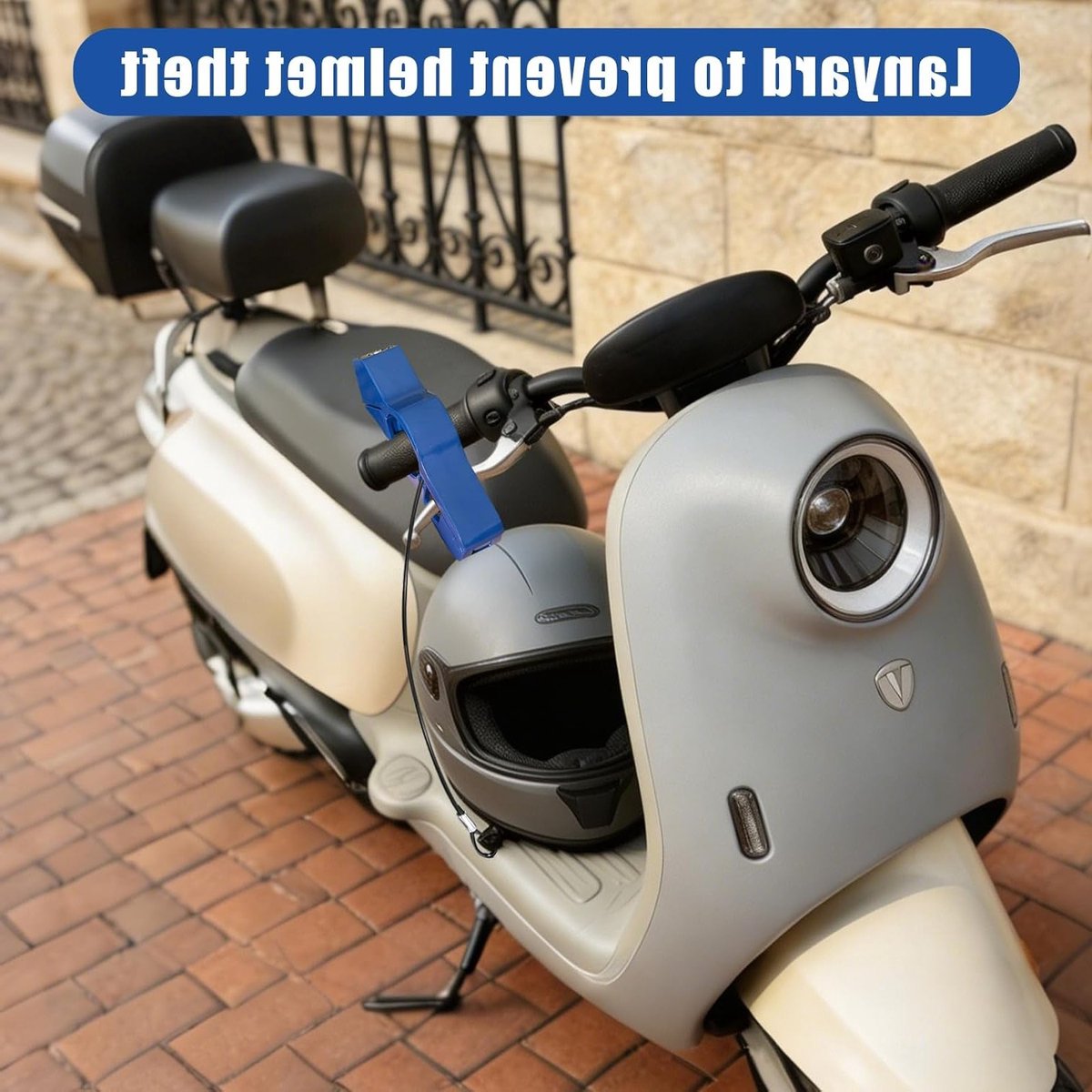 Verstelbaar remschijfslot voor motorfietsen, scooters en bromfietsen - Veiligheidsdiefstalbeveiliging en stuurslot in blauw – foto 3
