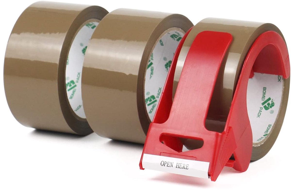SnelShoppen - 3 Rollen Verpakkingstape Bruin 66m x 48mm - Karton Tape voor Verpakken en Verzenden - Sterk en Duurzaam - Perfect voor Verhuis, Opslag e