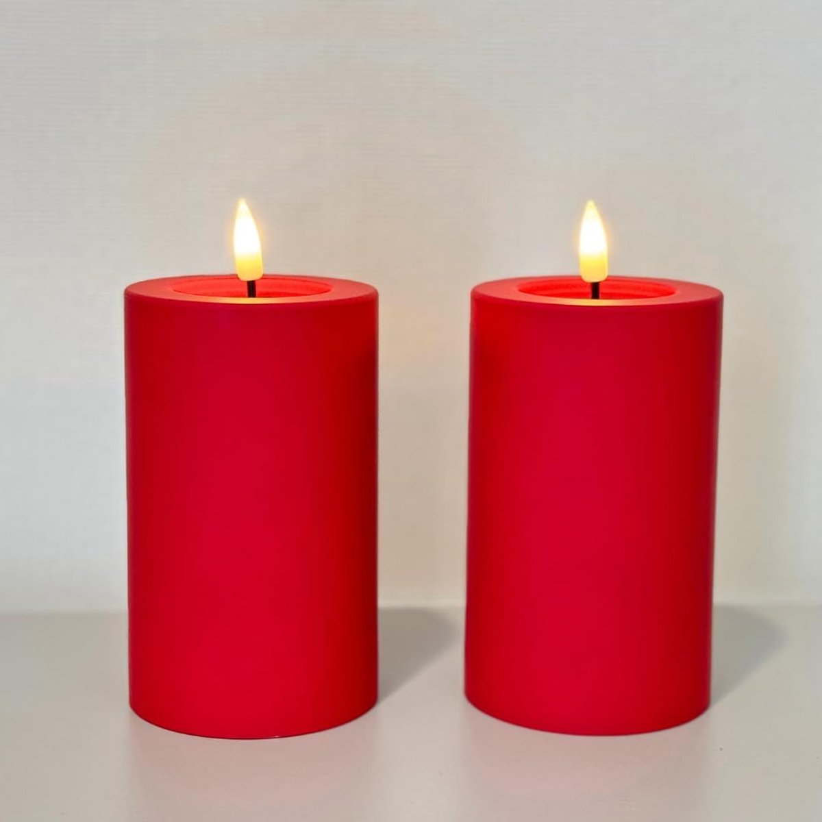 SnelShoppen - Set van 2 waterdichte outdoor LED-kaarsen 12,7 cm vlamloos met timer en afstandsbediening - Decoratieve stompkaarsen voor binnen en buit