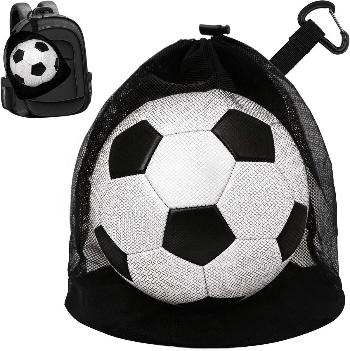 SnelShoppen - Balnet 1 Ball Rugzak, Draagbare Ballen Net, Basketball Tas met Koord, Voetbal Net, Tennis, Volleybal, Handbal Accessoires voor Sport en