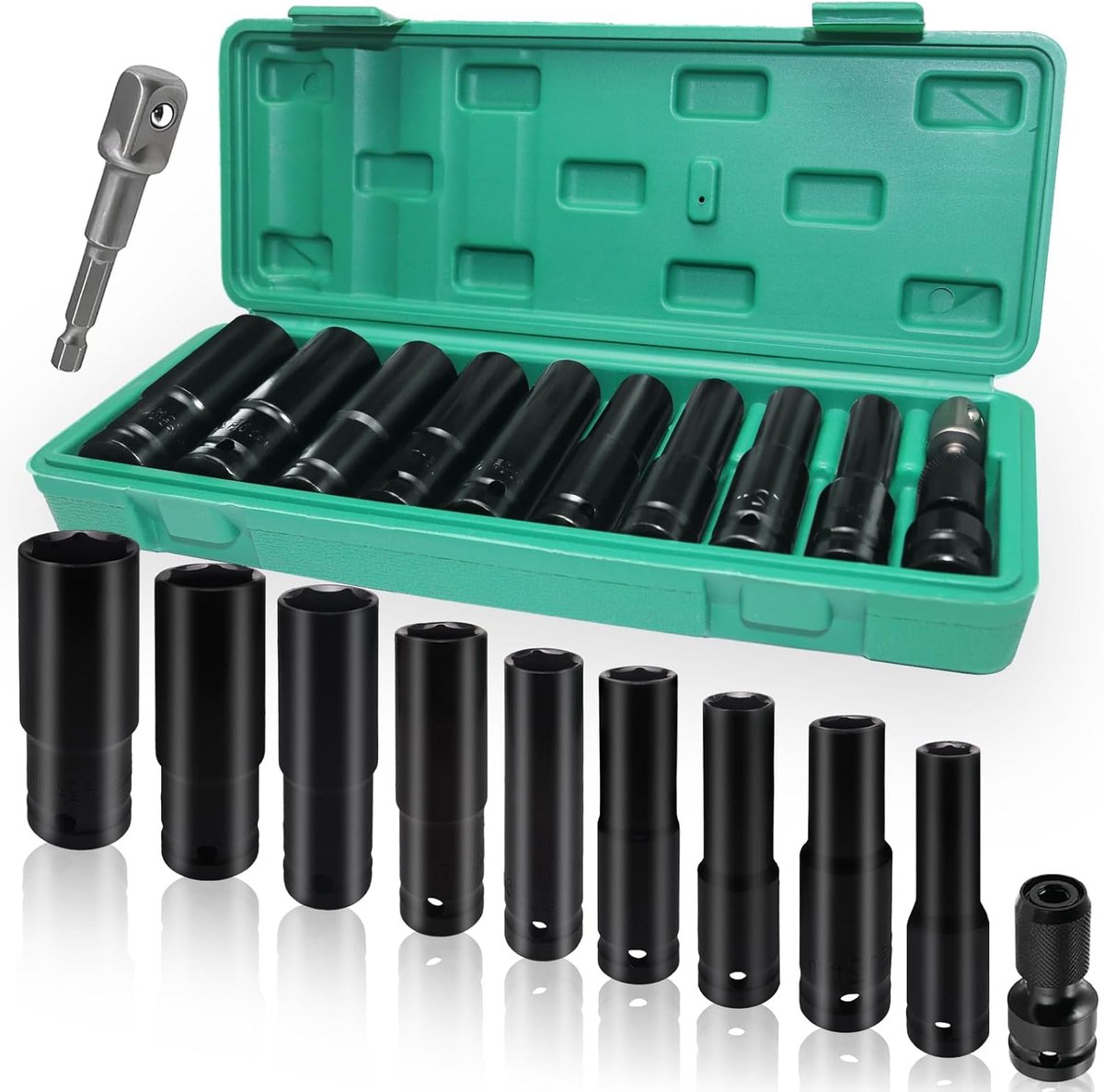 SnelShoppen - 11-delige Impact Wrench Socket Set 1/2 inch, 10-24 mm, Torx Socket Set voor Auto Reparaties, Duurzaam en Roestvrij, Geschikt voor Profes