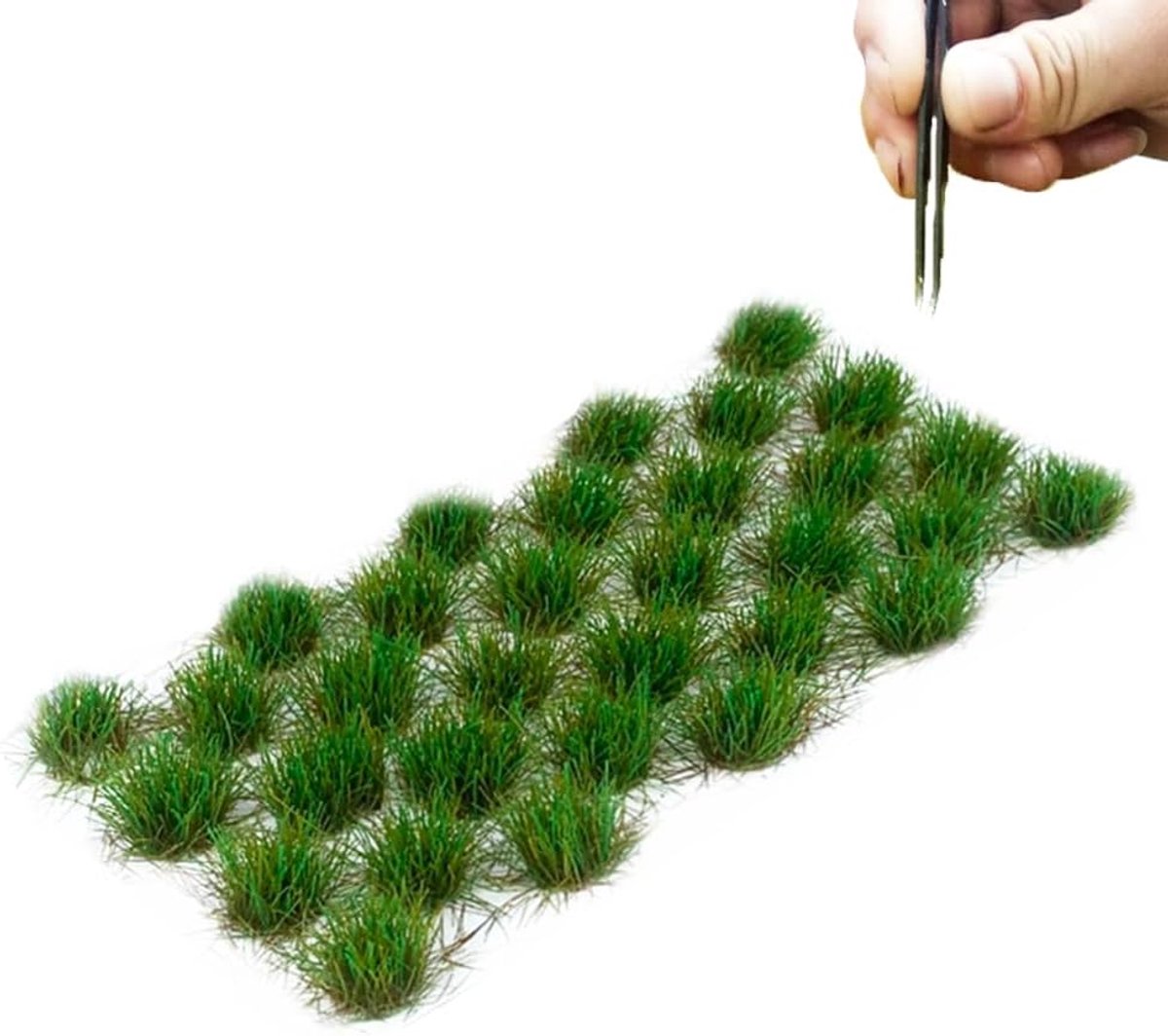 SnelShoppen - 32 Stuks Miniatuur Kunstgras voor Modelbouw - Realistische Tussock Gras Decoratie voor Spoorwegen, Landschappen en DIY Projecten - Geurl
