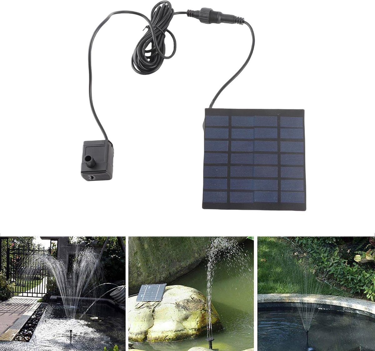 SnelShoppen - Solar Fountain Pump - Zonnepomp voor Tuin met Brushless Motor - Energiezuinig en Duurzaam - Decoratieve Waterval voor Tuin en Vogelbad