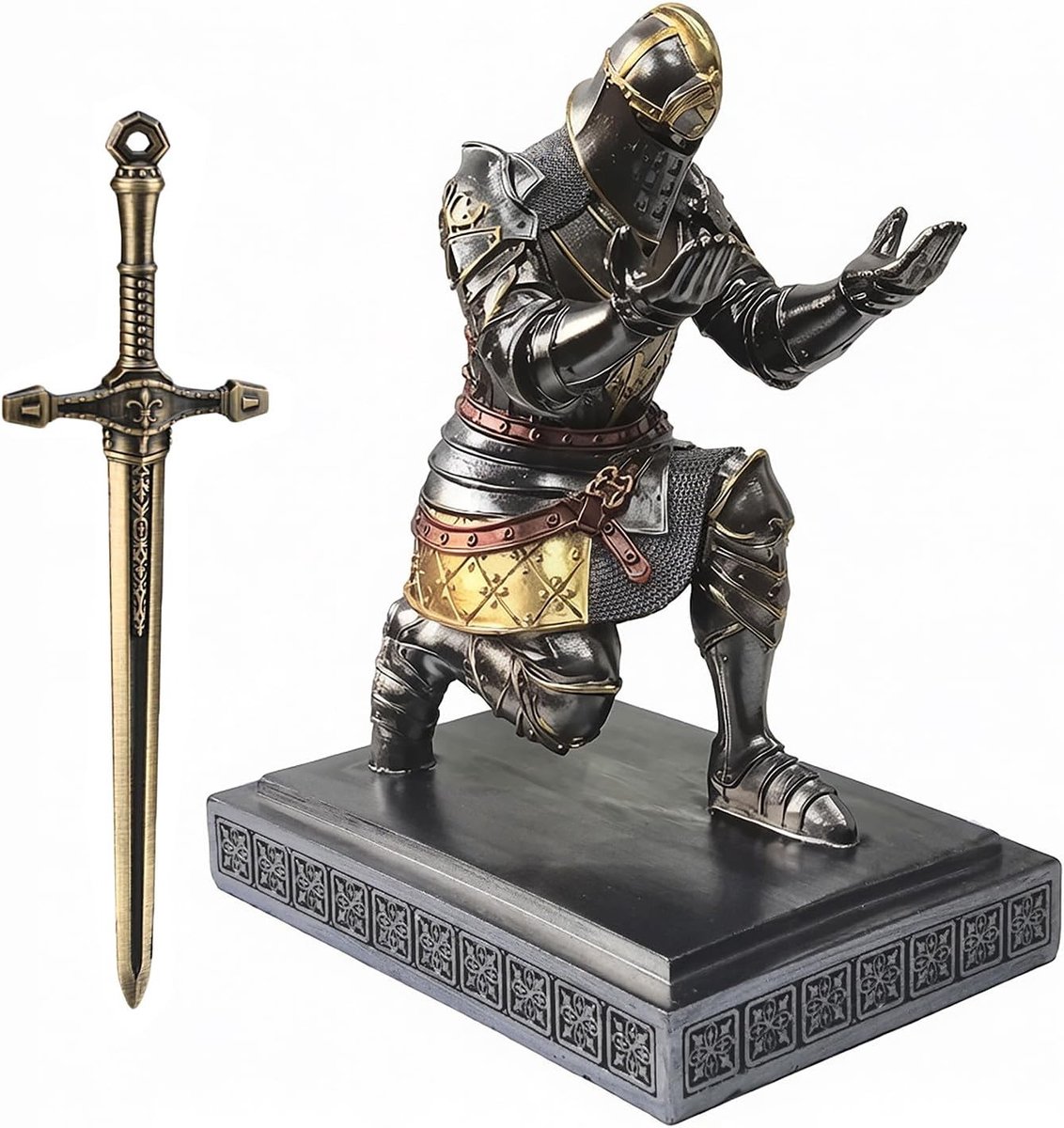 Ridders Penhouder, Pennenstandaard en Bureau-organizer van Hars met een Mooi Briefopener als Cadeau voor Thuis en Kantoor, Desk Accessories en Bureauaccessoires