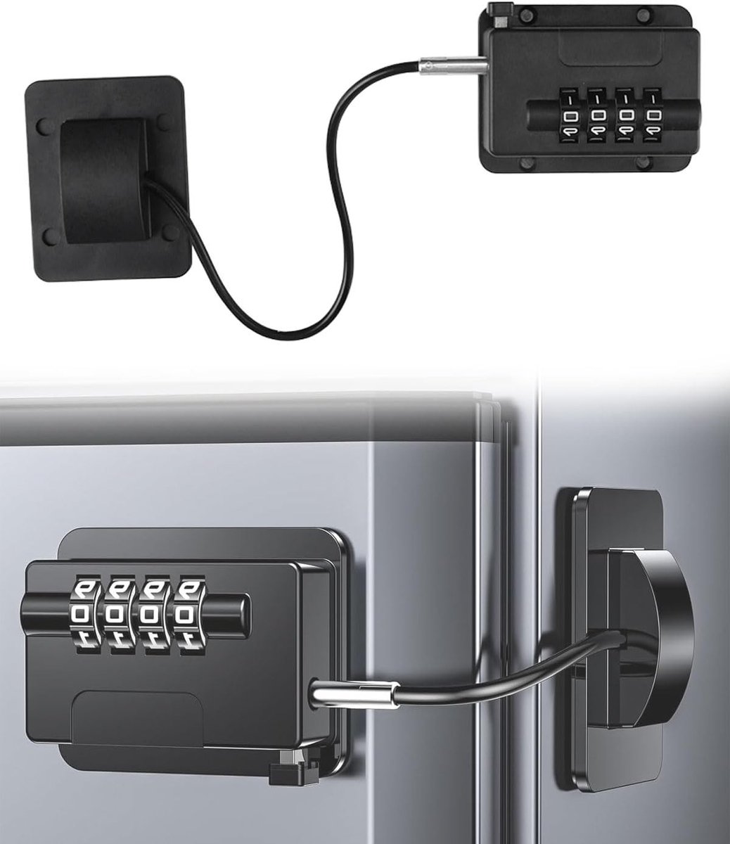 SnelShoppen - 1 x Koelkast Combinatie Slot, Geen Boren Vereist, Zelfklevende Kinderlock, Fridge Lock voor Kinderen Onder 5 Jaar, Voor Deuren en Ramen,