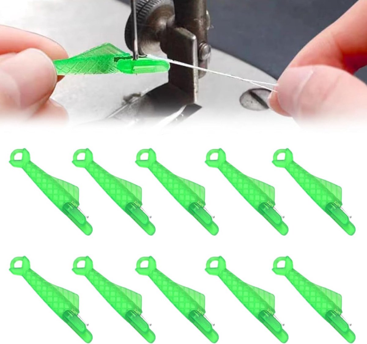 Set van 10 naaldinrijgers voor naaimachine - Automatische inrijgtool voor plastic naaigaren en accessoires