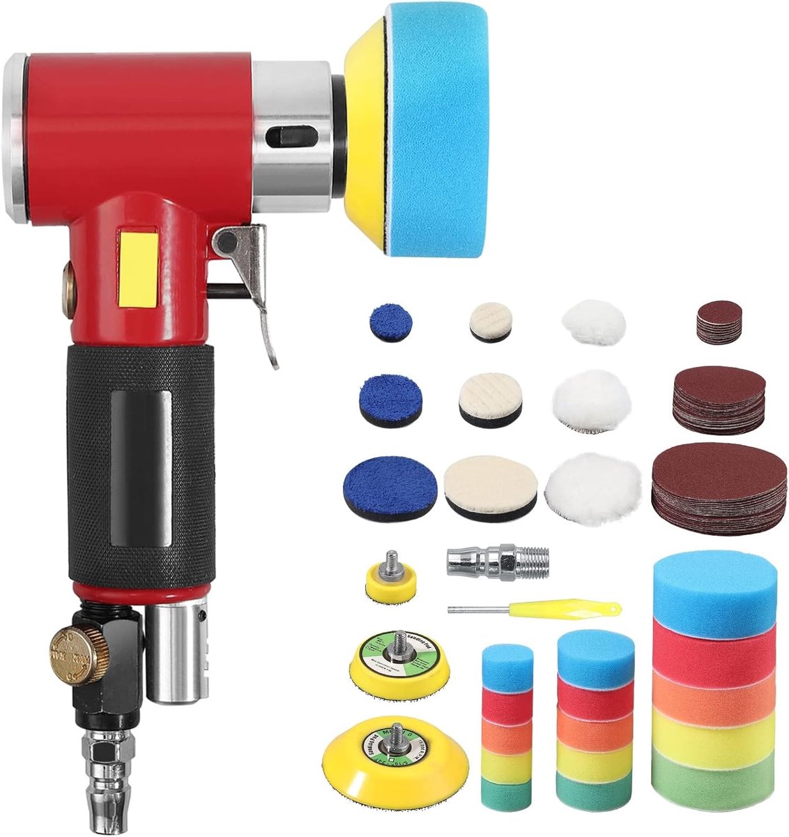 Mini polijstmachine - Excentrische slijper - Metaal polijsten - Lichtgewicht aluminium - 25mm 50mm 75mm - Zilver