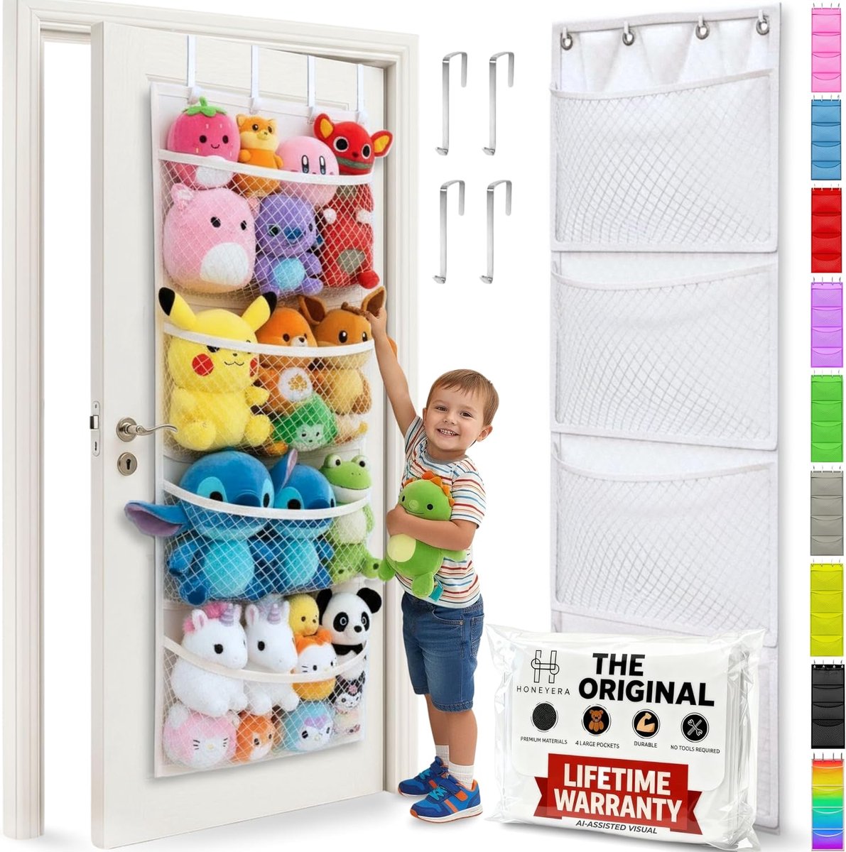 SnelShoppen - Over Deur Organizer voor Knuffels en Speelgoed - Ruimtebesparende Opbergnet voor Baby Accessoires en Pluche Speelgoed - Ideaal voor Kind