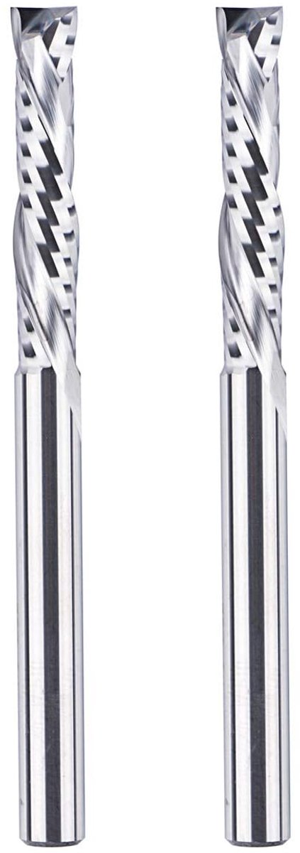 SnelShoppen - 2 Stuks Spiral Utility Cutter 6mm Schacht 32mm Snijlengte Extra Lange Spiral Cutter Houtfrezer CNC Frees Gereedschap Set