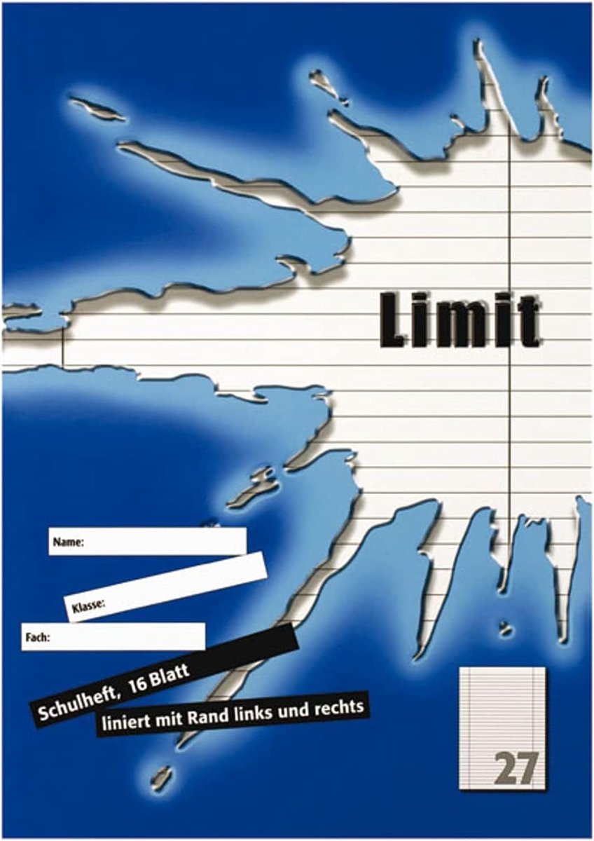 SnelShoppen - Limit School Schrijfschrift A4 Gelinieerd, 27/9 mm, Perfect voor School, Huiswerk, Notities, Leren en Organiseren, Geschikt voor Kindere