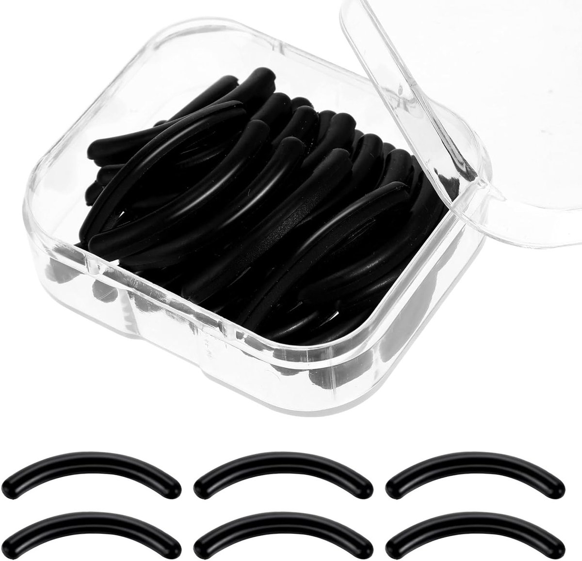 Silicone Wimperkruller Vervangpads met Opbergdoos - 30 Stuks, Perfect voor Wimperstyling en Make-up Accessoires