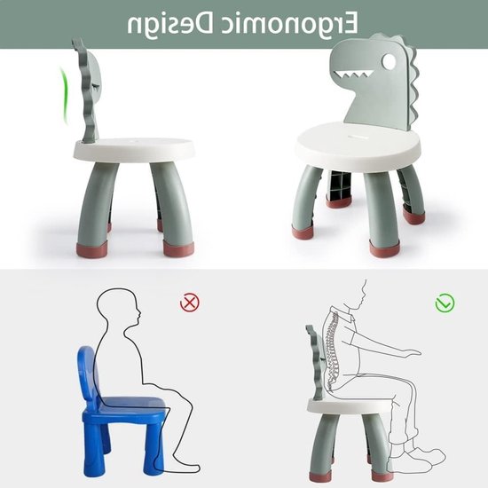 Ergonomische Kinderstoel voor Peuters - Kinderdino Design, Licht en Duurzaam, Antislip Opstapkruk voor Binnen en Buiten, Geschikt voor Jongens en Meisjes vanaf 2 jaar van Merkloos — afbeelding 5