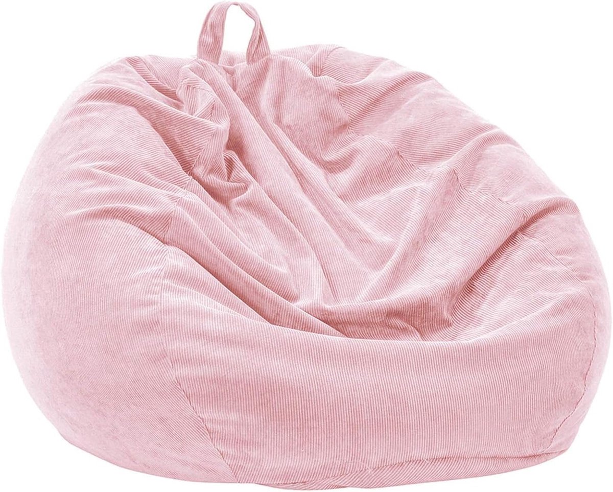 Zachte pluche zitzakhoes voor kinderen en volwassenen - Extra grote 300 l zitzak - Roze - Wasbaar - Dier opslag - Premium corduroy - Geen vulling