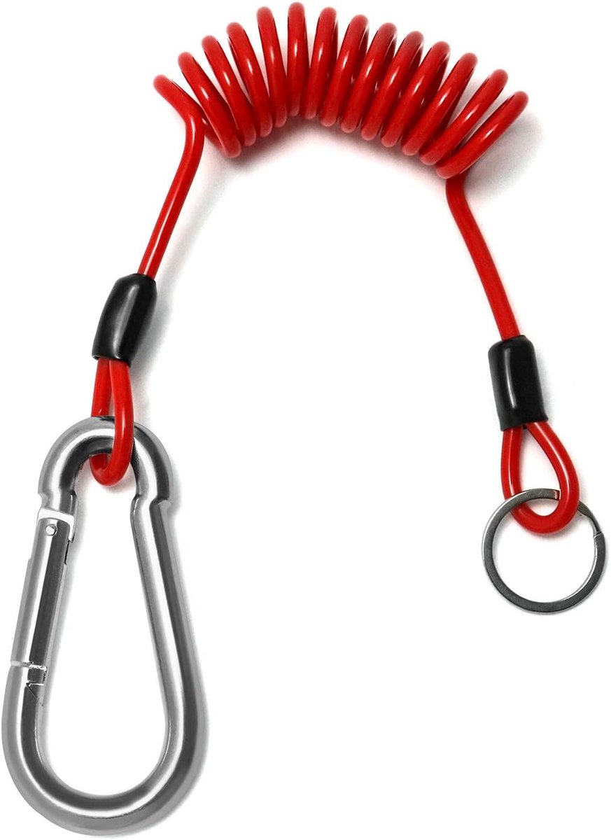 SnelShoppen - 1.2 m Breakout Kabel, Remkabel, Veiligheidskabel voor Trailers, UV-bestendig, Corrosiebestendig, Draadstaal, Flexibele Spiraal Design