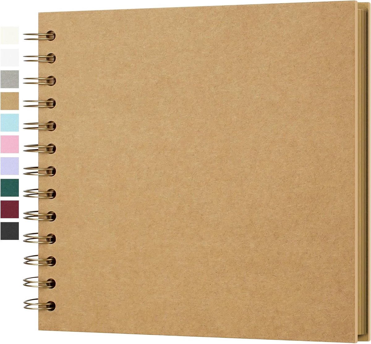 SnelShoppen - Handgemaakt Foto Album 18x18 cm - Kraft Papier - 20 Bladen (40 Pagina's) - Ideaal voor Trouwen, Familieherinneringen, Creatief Scrapbook