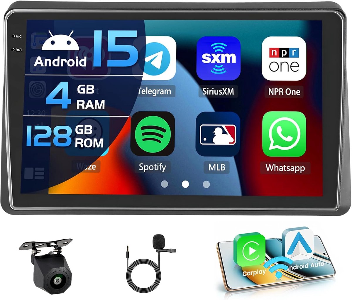 SnelShoppen - 10 Inch Android 15 Auto Radio voor Renault Master 2019-2022, 4GB+128GB, Draadloze CarPlay, Android Auto, GPS, Bluetooth, FM/RDS, WiFi, I