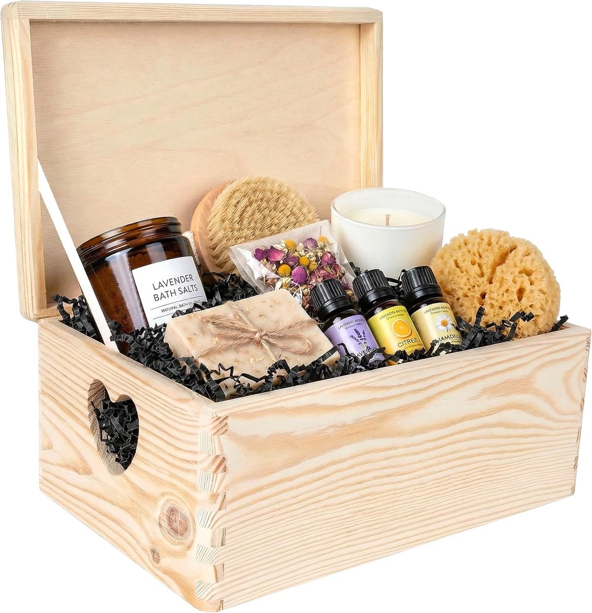 SnelShoppen - Grote Houten Opbergdoos met Deksel en Handvat | 30x20x14 cm | Voor Documenten, Speelgoed, Gereedschap | Europese Dennenhout | RAW en Onb