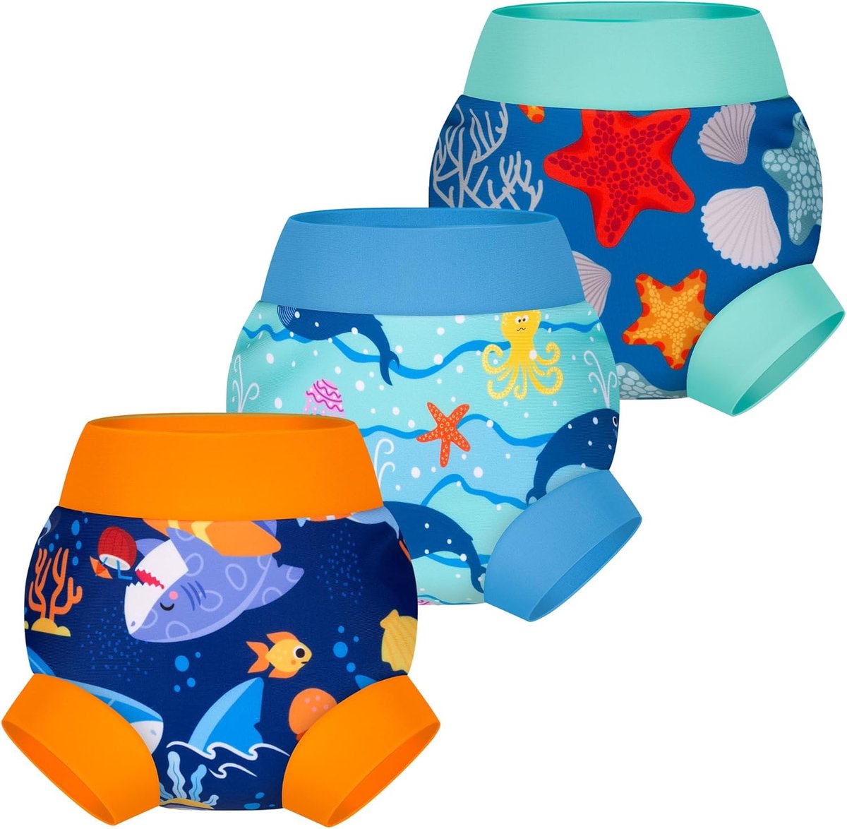 SnelShoppen - Baby Zwemluiers Herbruikbaar 3-Pack Verstelbare Wasbare Zwembroekjes voor Baby's en Peuters - Zacht en Waterdicht voor Activiteiten in h