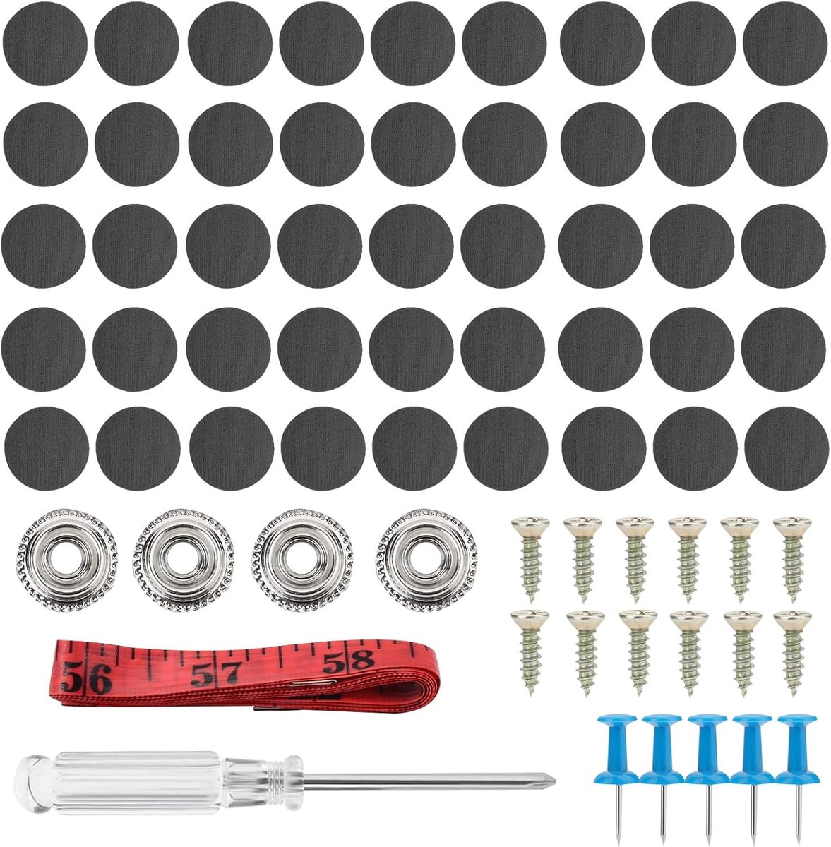 SnelShoppen - 202pcs Auto Dak Bekleding Reparatie Knop Kit, Car Ceiling Dust Repair Pins, Inclusief Gereedschap en Tack, Voor Sagging Interieur Lining