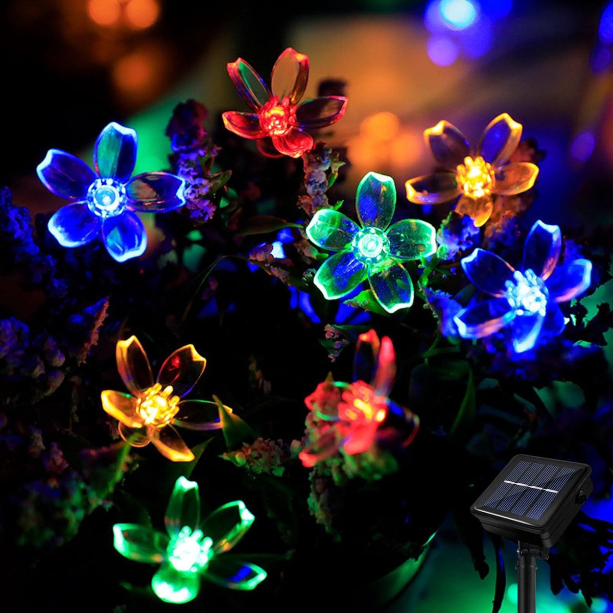 SnelShoppen - Solar Fairy Lights Buiten 8m Weerbestendig 40 LED Bloem Lichten Tuin Feest Balkon Verjaardag Kerst 8 Modi Multikleur