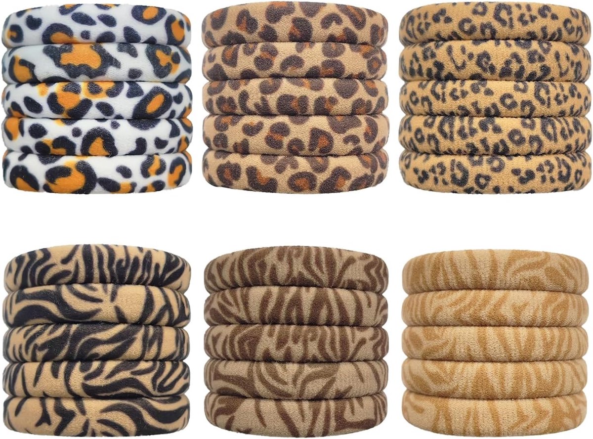 SnelShoppen - 30 Stuks Haar Scrunchies voor Meisjes, Zachte Elastische Haarbanden, Beschadigingsvrije Naadloze Haarelastieken voor Kinderen en Vrouwen