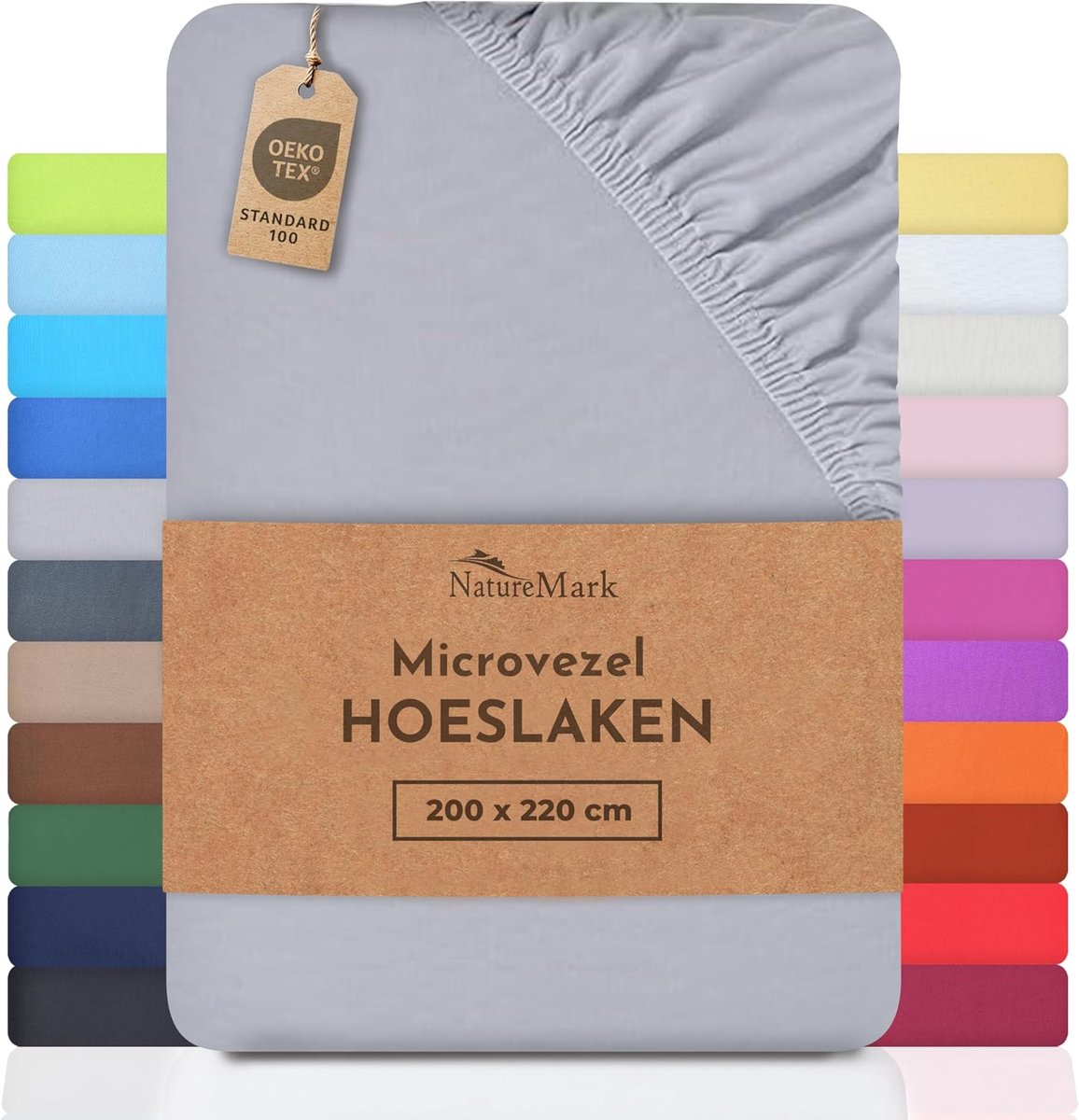 SnelShoppen - Microfleece Laken 200 x 220 cm - Zilvergrijs - Ultra Zacht en Ademend - Perfect voor Sensitieve Huid - Ideaal voor Bedden en Boxsprings